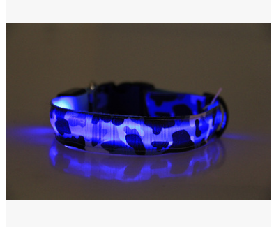 Mejor Pets Nylon LED Camouflage Pet Dog Collar Night Safety Glow Flashing Cat Collar