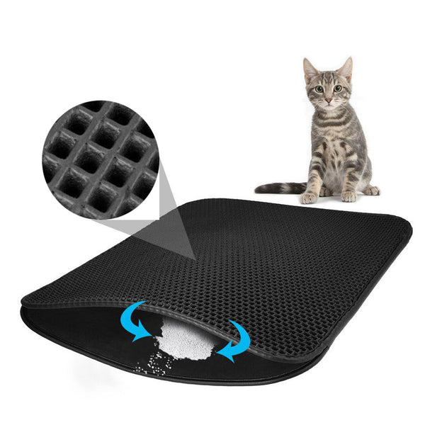 Mejor Pets Waterproof Pet Cat Litter Mat EVA Double Layer Cat Litter Trapping Pet Litter Cat Mat
