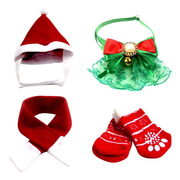 Mejor Pets Pet Dog Christmas Set Dog Cat Cap