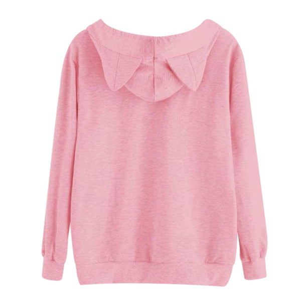 Mejor Pets Women Hoodies Sweatshirt Kawaii Pink Winter Cat Pattern