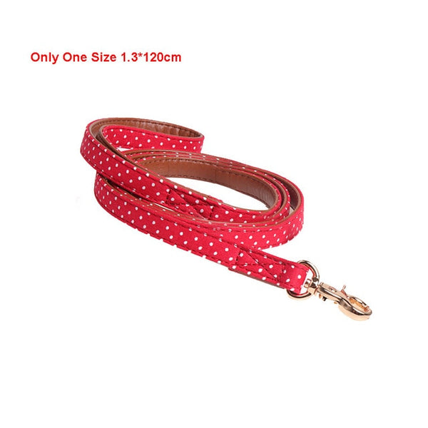 Mejor Pets Dot Small Dog Collar Bandana Soft Leather Dog Leash Cute Bow Cat Collar Pet Teacup.