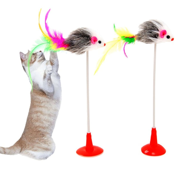 Mejor Pets Pet Cat Toy Interactive Toy Stick Feather Wand With Small Bell Mouse Cage Toys