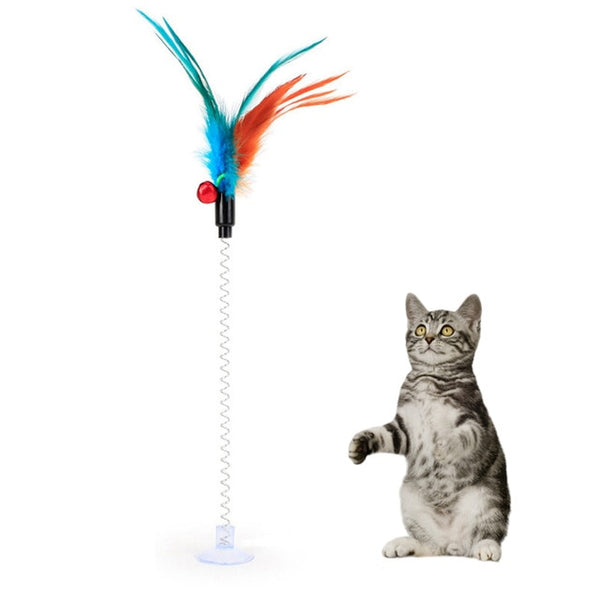 Mejor Pets Pet Cat Toy Interactive Toy Stick Feather Wand With Small Bell Mouse Cage Toys