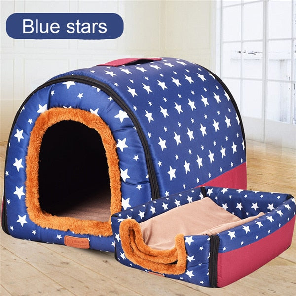 Mejor Pets New Warm Dog House Comfortable Print Stars Kennel