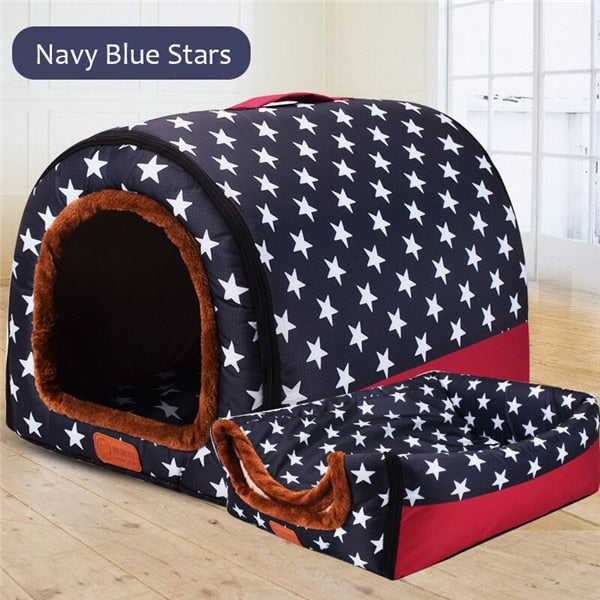 Mejor Pets New Warm Dog House Comfortable Print Stars Kennel