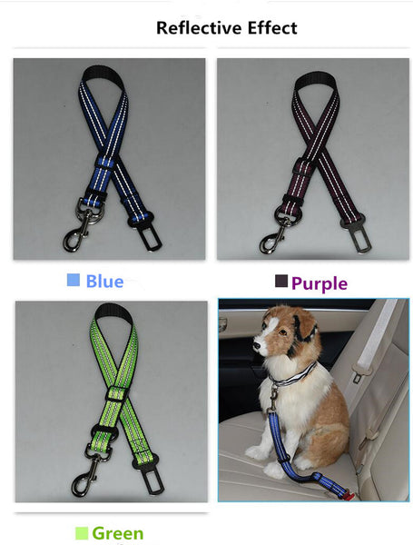 Reflective pet seat belt nylon dog traction rope keep pet's safety in car dog car seat belts high quality B43